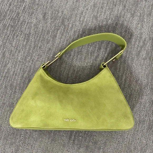 NEW Cult Gaia Aliza Logo Suede Shoulder Bag - Picture 7 of 13